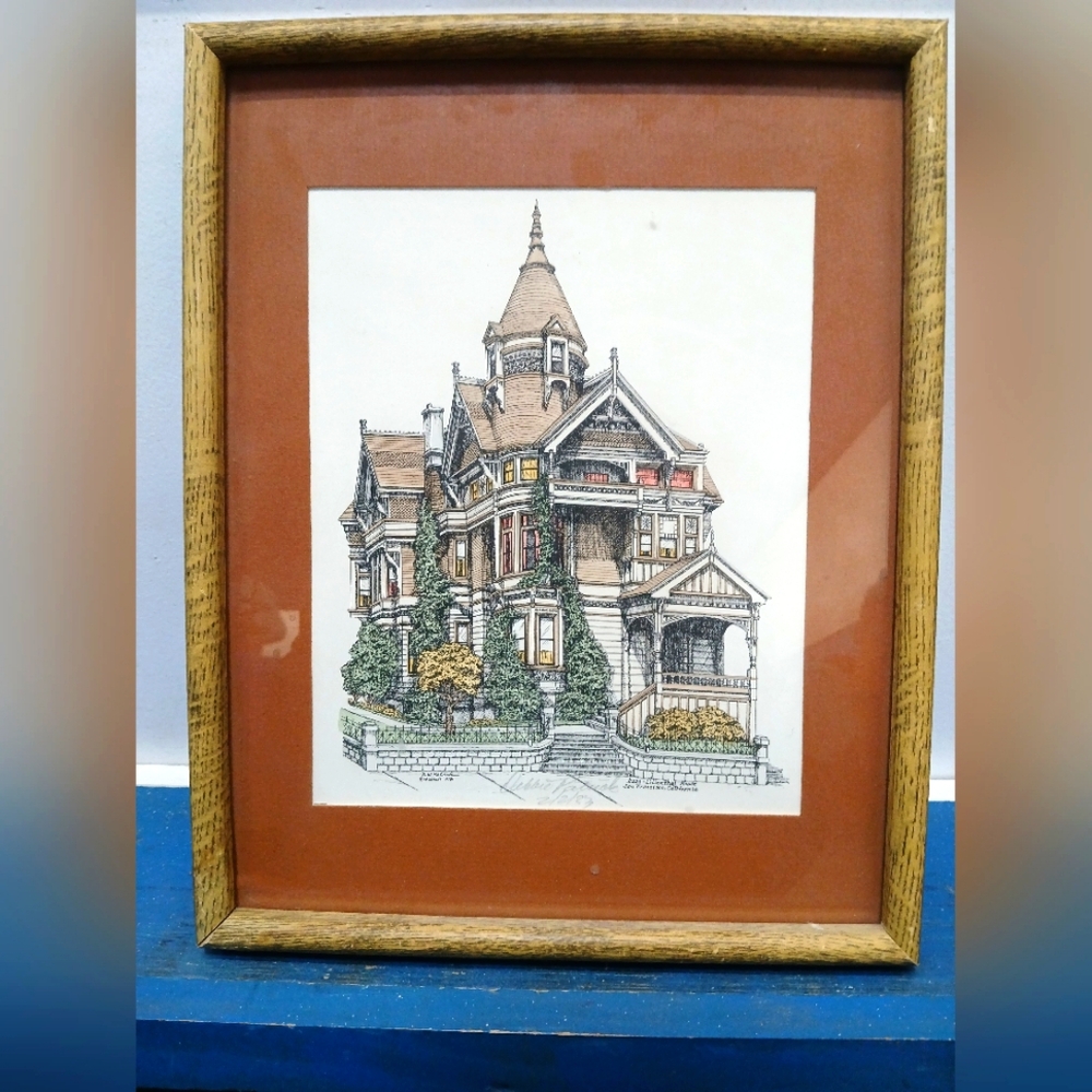 Vtg Haas-Lilienthal House San Francisco Lithograph Signed Debbie Patrick 1983